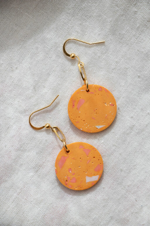 Unique round earrings - Orange 3