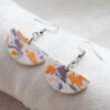 Unique earrings - White and purple 7