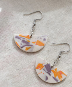 Unique earrings - White and purple 5