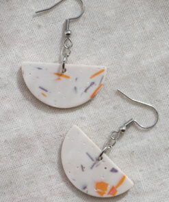 Unique earrings - White and purple 4