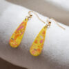 Unique drop earrings - Yellow and orange 9