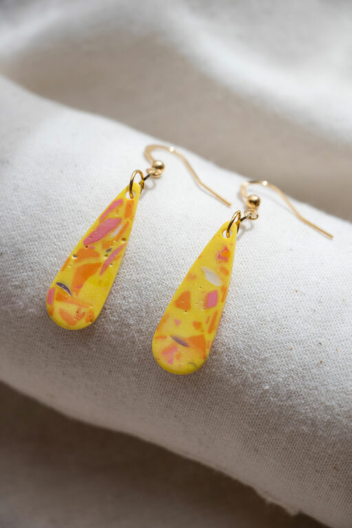 Unique drop earrings - Yellow and orange 1