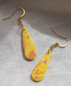 Unique drop earrings - Yellow and orange 4