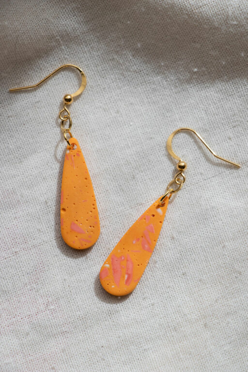 Unique drop earrings - Orange 3