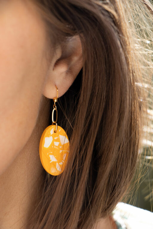 Unique oval earrings - Mauve 4