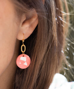 Medium unique earrings - Khaki and lemon 5