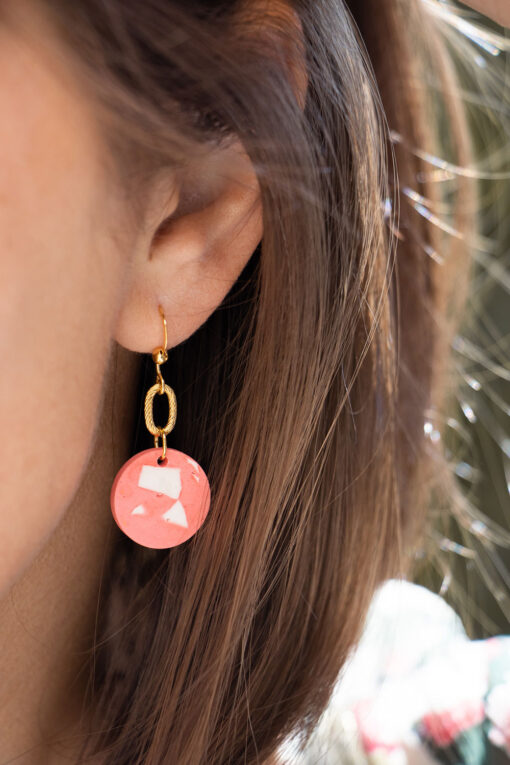 Medium unique earrings - Khaki and lemon 3