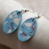 Unique oval earrings - Blue and purple 8