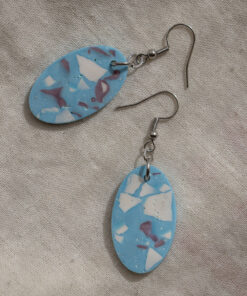 Unique oval earrings - Blue and purple 10