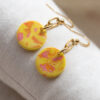 Medium single earrings - Orange and yellow 9