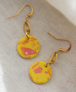 Medium single earrings - Orange and yellow 7