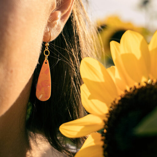 Unique drop earrings - Tangerine 4