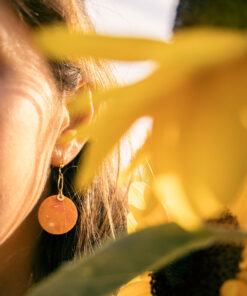 Unique round earrings - Tangerine 7