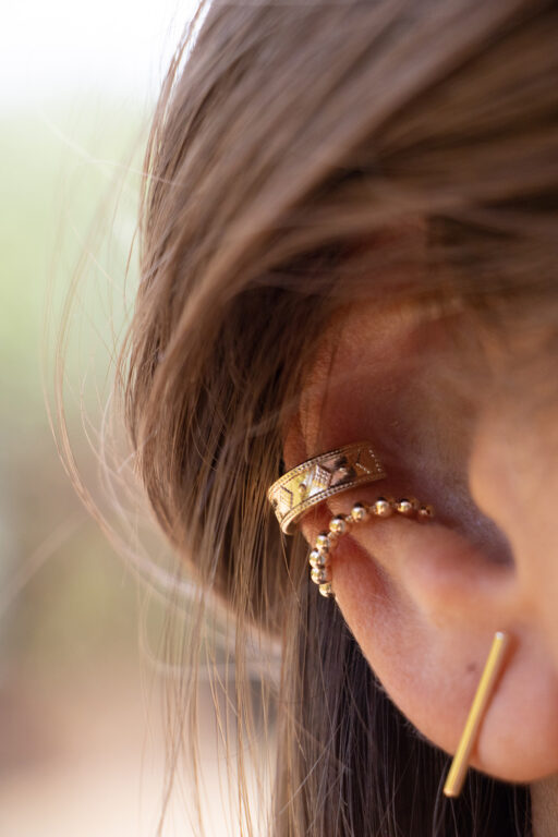 Diamond texture Ear Cuff - Gold Plated 2