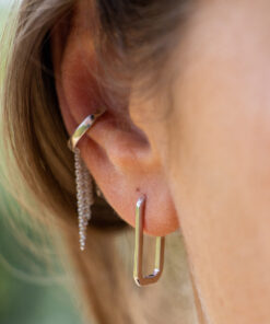 Ear cuff with dangling chains - Silver 4