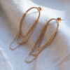 Puces d'oreilles avec chaines pendantes - PLaqué or 12