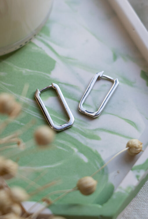Square hoops - Silver 1