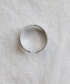 Ring with two crossed rows - Silver 5