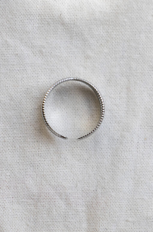 Ring with two crossed rows - Silver 3