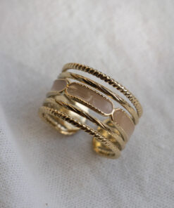 5 row ring - Taupe and gold 5