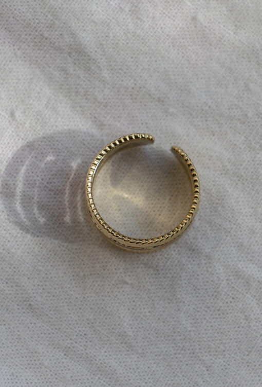5 row ring - Taupe and gold 2