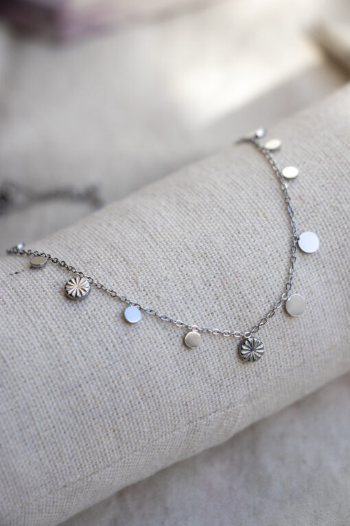 Thin necklace and chip - Silver 1