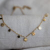 Thin necklace and chips - Gold 12