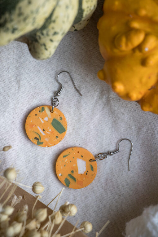 Unique round earrings - Mix Pumpkins 2