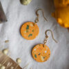 unique round earrings - Golden Pumpkin Mix 13