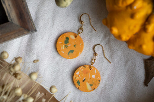 unique round earrings - Golden Pumpkin Mix 1