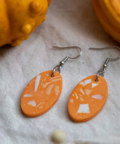 Unique oval earrings - Tangerine 6