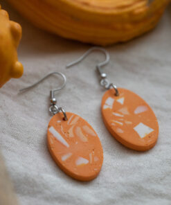 Unique oval earrings - Tangerine 5