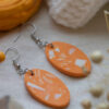 Unique oval earrings - Tangerine 6