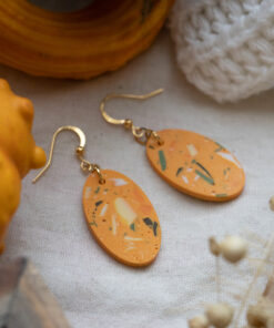 Unique oval earrings - Mix pumpkins 6
