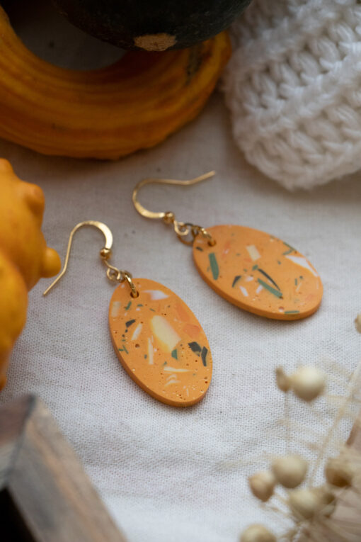 Unique oval earrings - Mix pumpkins 3