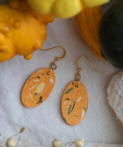 Unique oval earrings - Mix pumpkins 5