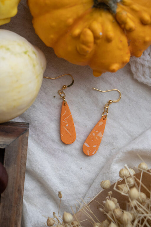 Unique drop earrings - Tangerine 3
