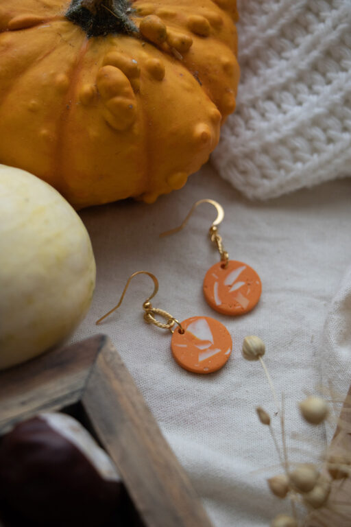 Medium unique earrings - Tangerine 4