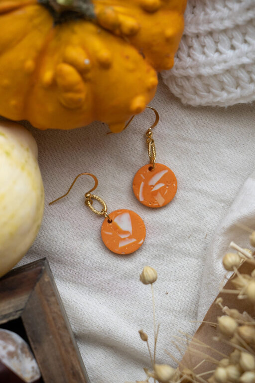 Medium unique earrings - Tangerine 1