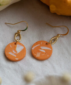 Medium unique earrings - Tangerine 7