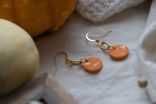 Medium unique earrings - Tangerine 2