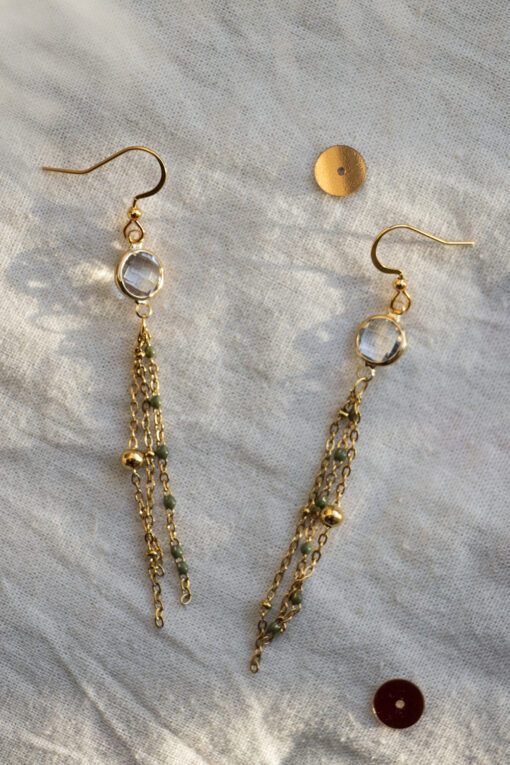 Sohane string earrings - Transparent gold 1