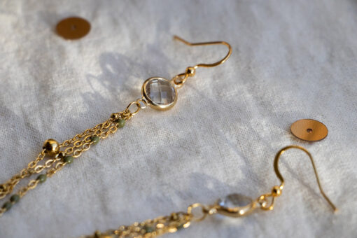 Sohane string earrings - Transparent gold 4