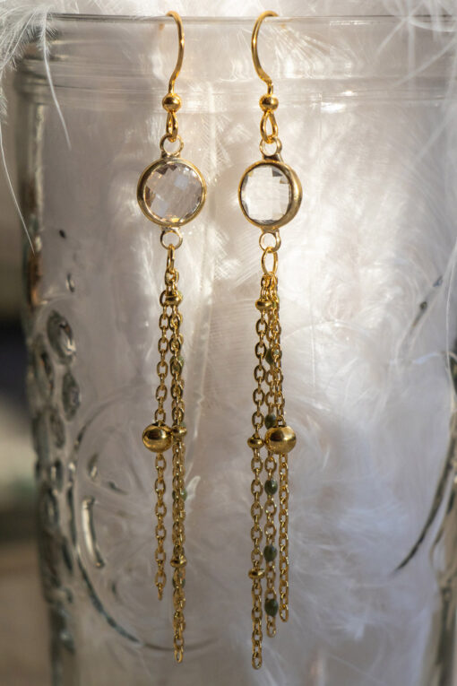 Sohane string earrings - Transparent gold 3