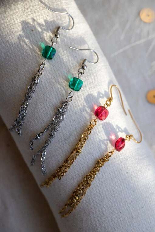 Sohane string earrings - Golden red 4