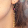 Boucles d'oreilles filantes Sohane - Rouge doré 10