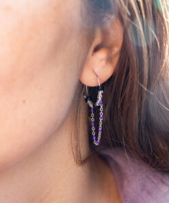 Silver Soélie hoop earrings - Black 7