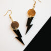 XL flash earrings - Black and gold 6