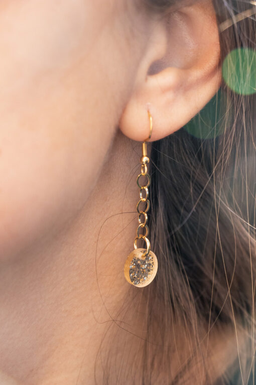 Fany earrings - Gold glitter 2