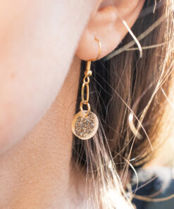 Fara earrings - Gold glitter 3